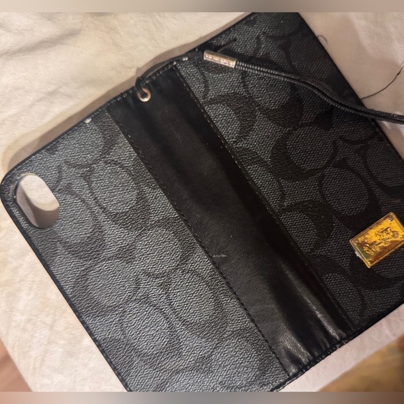 Coach Black Wristlet with Gold Accents - Picture 5 of 6
